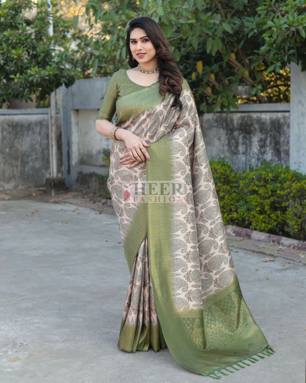 Multi Color Soft Silk Saree With Zari Weaving Work