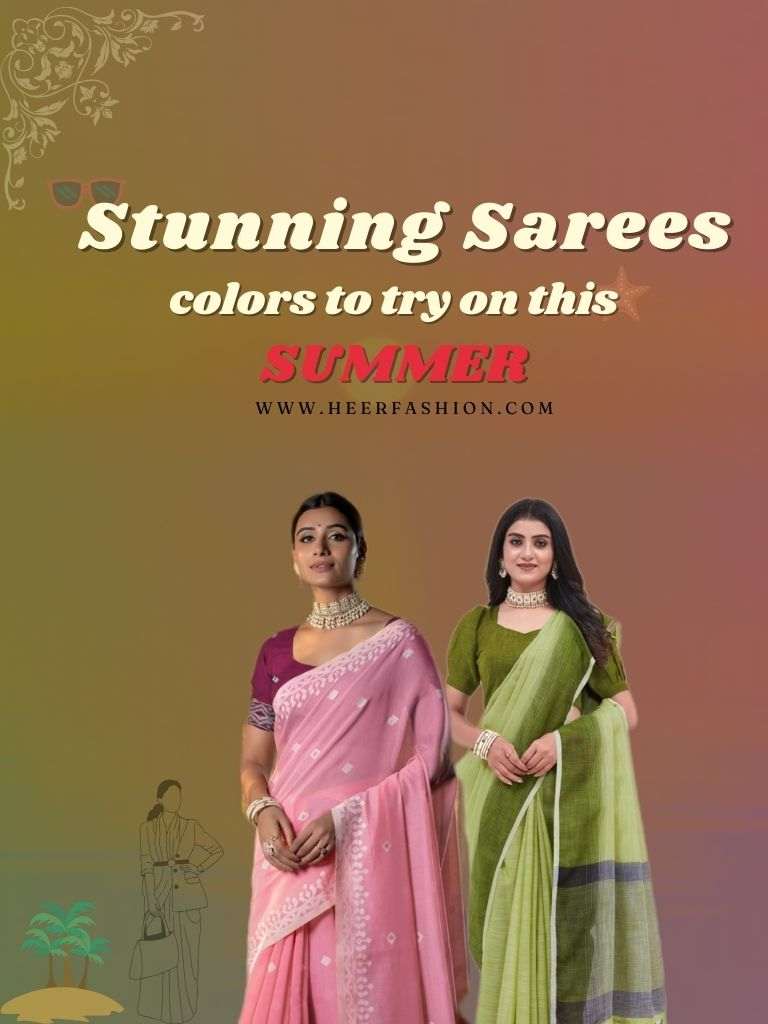 buy summer special sarees at Heer Fashion with affortable price.