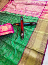 Green color kanchipuram handloom weaving silk saree