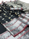 Black color kanchipuram soft silk zari work saree