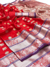 Red color kanchipuram soft silk zari work saree