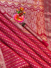 Gajari color soft lichi silk weaving saree