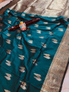 Rama green color kanchipuram silk handloom saree