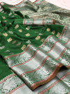 Green color kanchipuram soft silk zari work saree