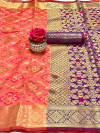Gajari color patola silk saree with zari weaving work
