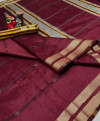 Maroon color soft cotton silk saree with zari weaving work