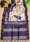 Magenta color cotton silk saree with weaving work