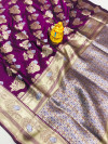 Magenta color kanchipuram silk handloom saree