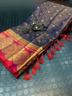 Magenta color pure kora muslin silk saree with zari work
