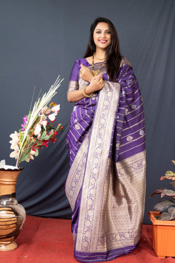 Buy Ready to Wear Purple Sarees Online in USA | My Saree