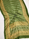 Mahendi green color pashmina silk saree with printed work