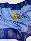 Sky blue color soft silk saree with zari weaving work