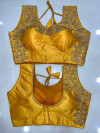 Yellow color designer ready made sequence work blouse