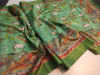 Pista green color tussar silk saree with digital kalamkari printed work