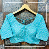 Sky blue color pure cotton blouse with sequence work