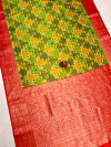 Green color soft lichi silk saree with digital printed work
