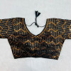 Heavy embroidery copper zari mirror work with black color blouse