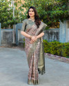 Multi color soft fancy silk saree with digital printed work