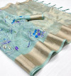 Sky blue color soft organza silk saree with zari weaving work