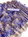 Purple color soft cotton saree with digital printed work