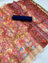 Multi color soft cotton saree with digital printed work