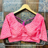 Pink color pure cotton blouse with sequence work