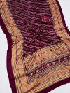 Magenta color pashmina silk saree with printed work
