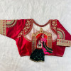 Heavy embroidery bridal work maroon color blouse