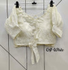 Off white color pure cotton blouse with chikankari work