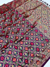 Magenta color patola silk saree with woven design
