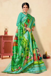 Multi color soft cotton silk saree with digital printed work