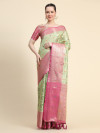 Pista green color banarasi silk saree with zari woven work