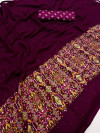 Magenta color georgette saree with sequence work