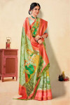 Multi color soft cotton silk saree with digital printed work