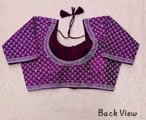 Beautiful wine color codding embroidery work blouse