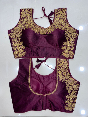 Magenta color designer ready made sequence work blouse