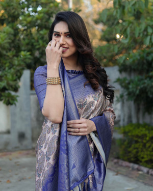 Multi color soft silk saree with zari weaving work