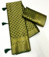 Green color georgette saree with zari weaving work