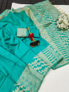 Fiorji color soft handloom raw silk saree with weaving work