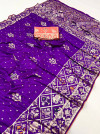 Purple color soft viscose silk saree with zari weaving work