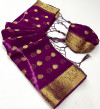 Magenta color georgette saree with zari weaving work
