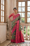 Rama green premium banarasi silk saree with zari weaving work