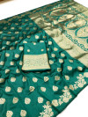 Green banarasi silk saree with zari weaving work