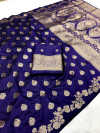 Royal blue banarasi silk saree with zari weaving work