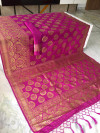 Pink color soft cotton silk woven work saree