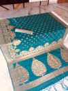 Sky blue color Soft Cotton Silk zari woven work saree