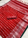 Red color Banarasi Silk Weaving Work saree