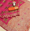 Pink color patola woven design saree