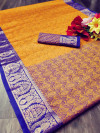 Yellow color Pure kota muslin silk woven design saree