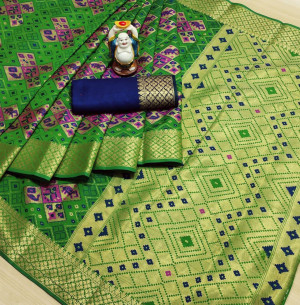 Green color Patola woven design saree
